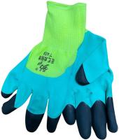 Перчатки желтые, бирюзовая обливка, черные пальцы Т-459 /12 /840 от компании Востокимпорт