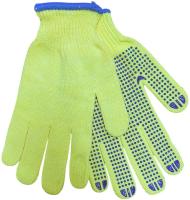 Перчатки х/б желтые, голубая точка, син. кайма /10 /600 от компании Востокимпорт