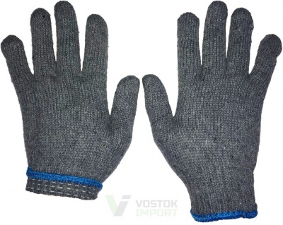 Перчатки серые теплые синяя кайма №34 /10 /400 от компании Востокимпорт