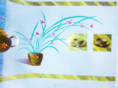 Клеенка силикон,  0.8мм* 60см*20м с/рис  HK - 2021C мрамор зелен от компании Востокимпорт