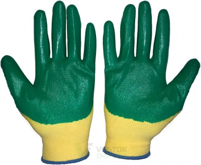 Перчатки желтые, зеленая обливка XINGYU №10 /10 /720 от компании Востокимпорт