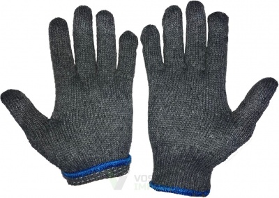 Перчатки серые теплые синяя кайма №34 /10 /400 от компании Востокимпорт